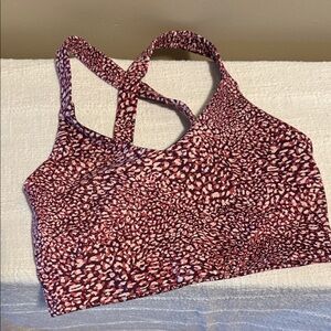 GAP Red and Pink Patterned Sports Bra